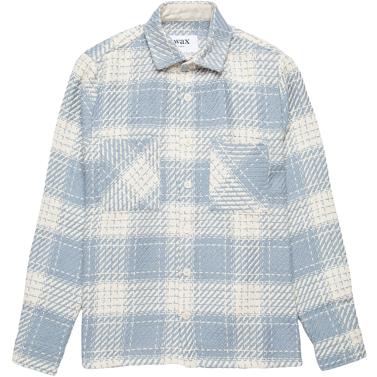 Whiting Woven Shirt - Ecru / Raindrop Beatnik