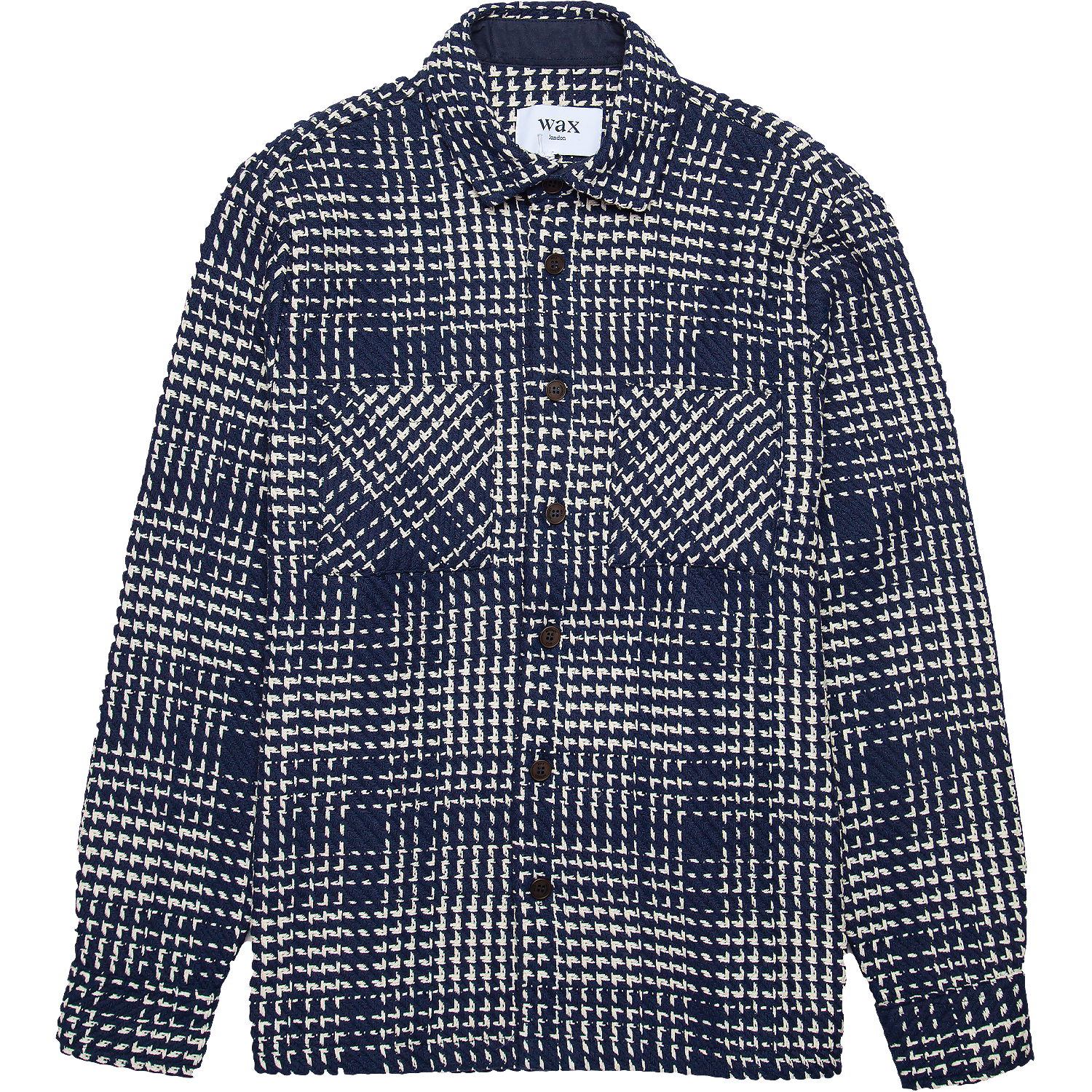 Whiting Overshirt - Twin Weave / Navy Ecru