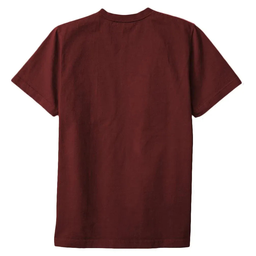 8 OZ Bison Pocket Tee - Burgundy