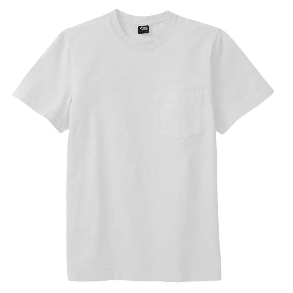 8 OZ Bison Pocket Tee - White