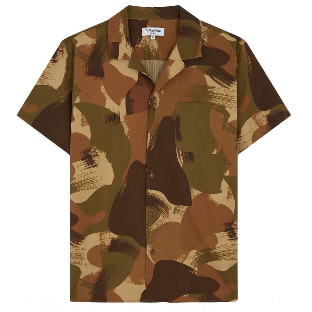 Malick Spread Collar Shirt - Brushed Camo