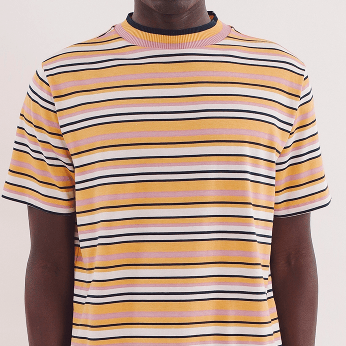 Tutti Frutti Mock Neck Tee - Multi Stripe