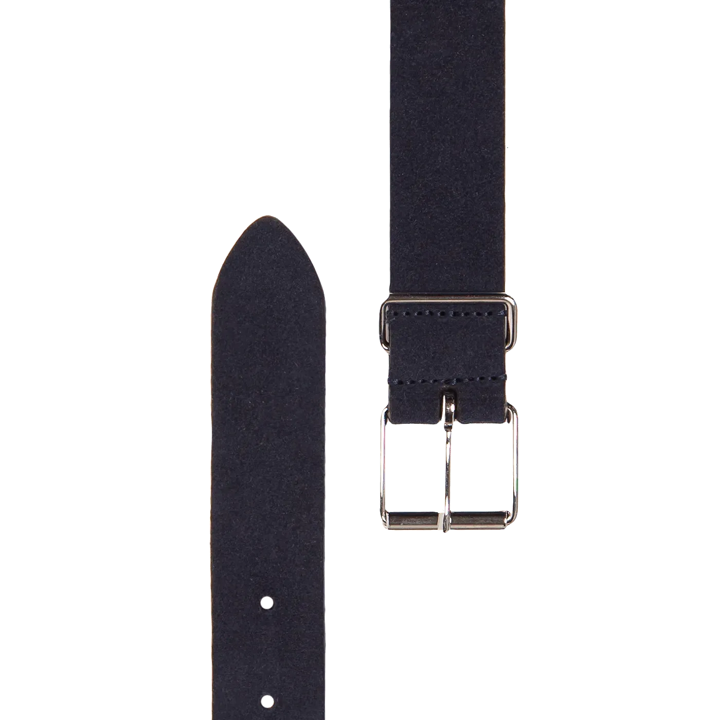 Slim Suede Belt - Navy