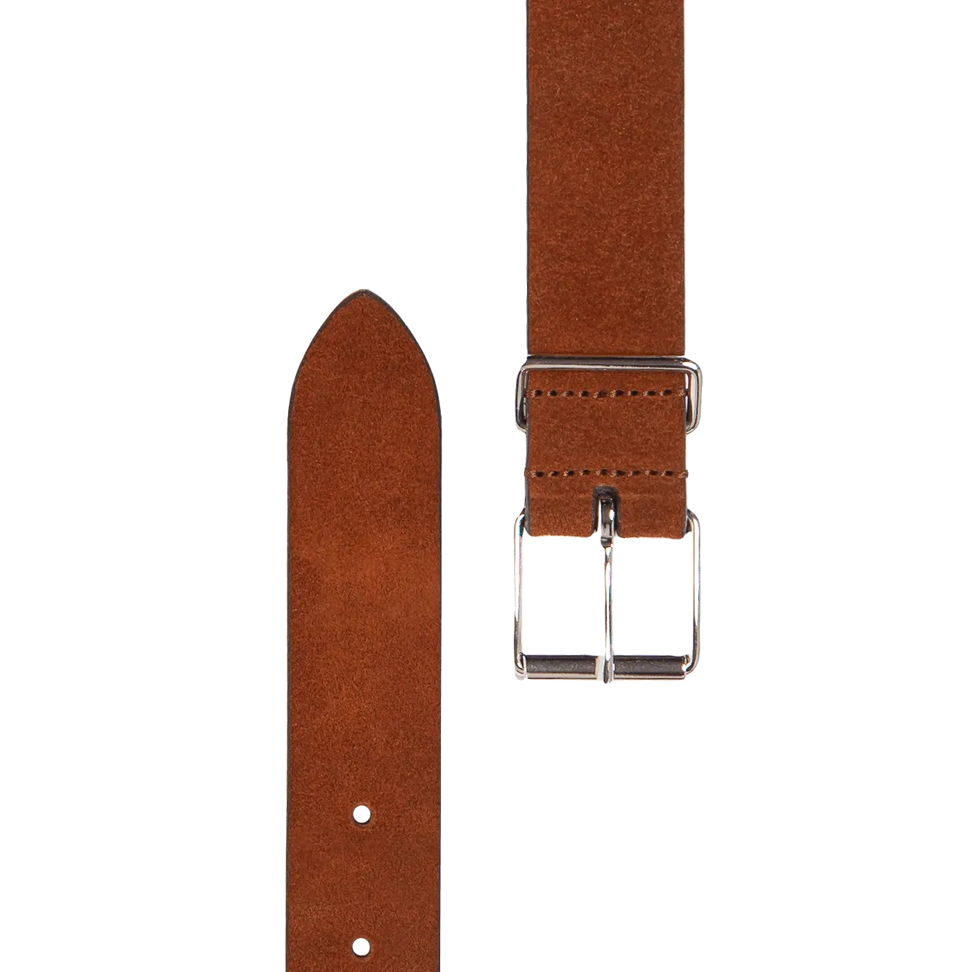 Slim Suede Belt - Brown