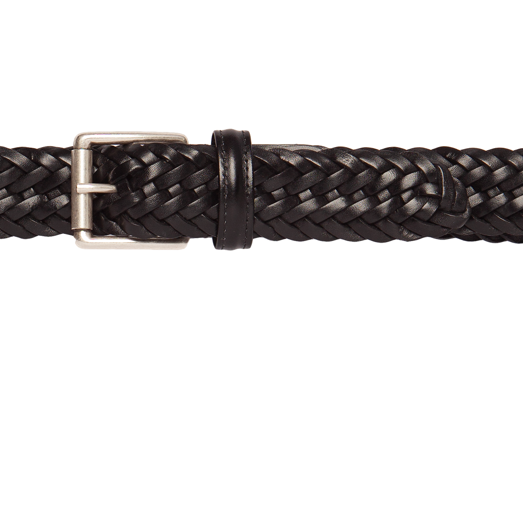 Anderson's, Woven Leather Belt - Black N1