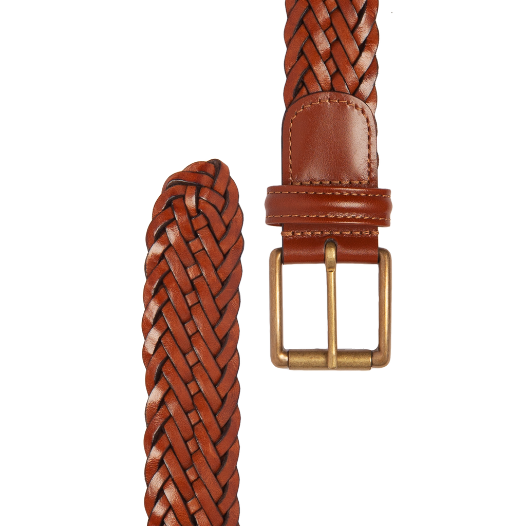 Anderson's, Woven Leather Belt - Brown C1