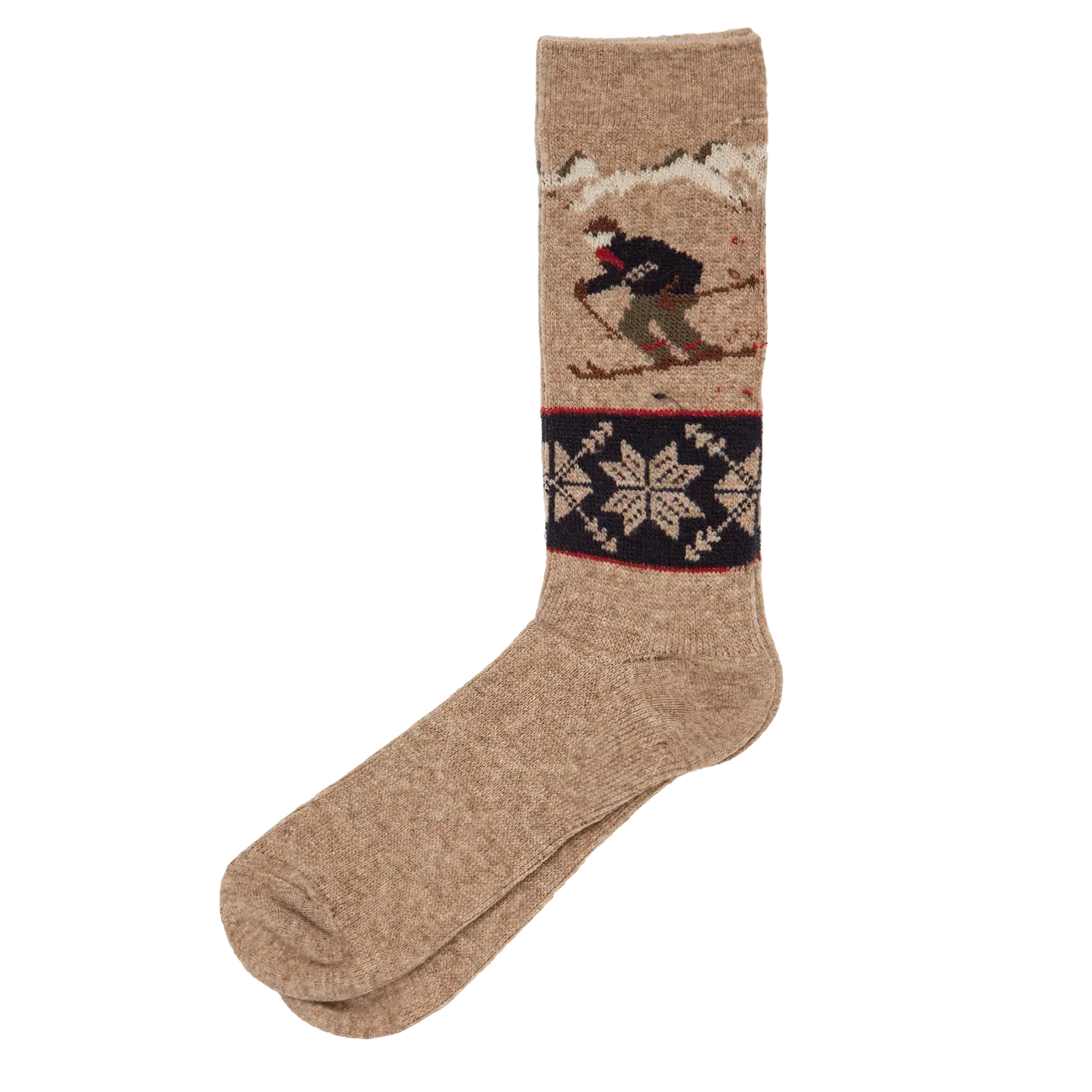 Wool Blend Skier Sock - Brown