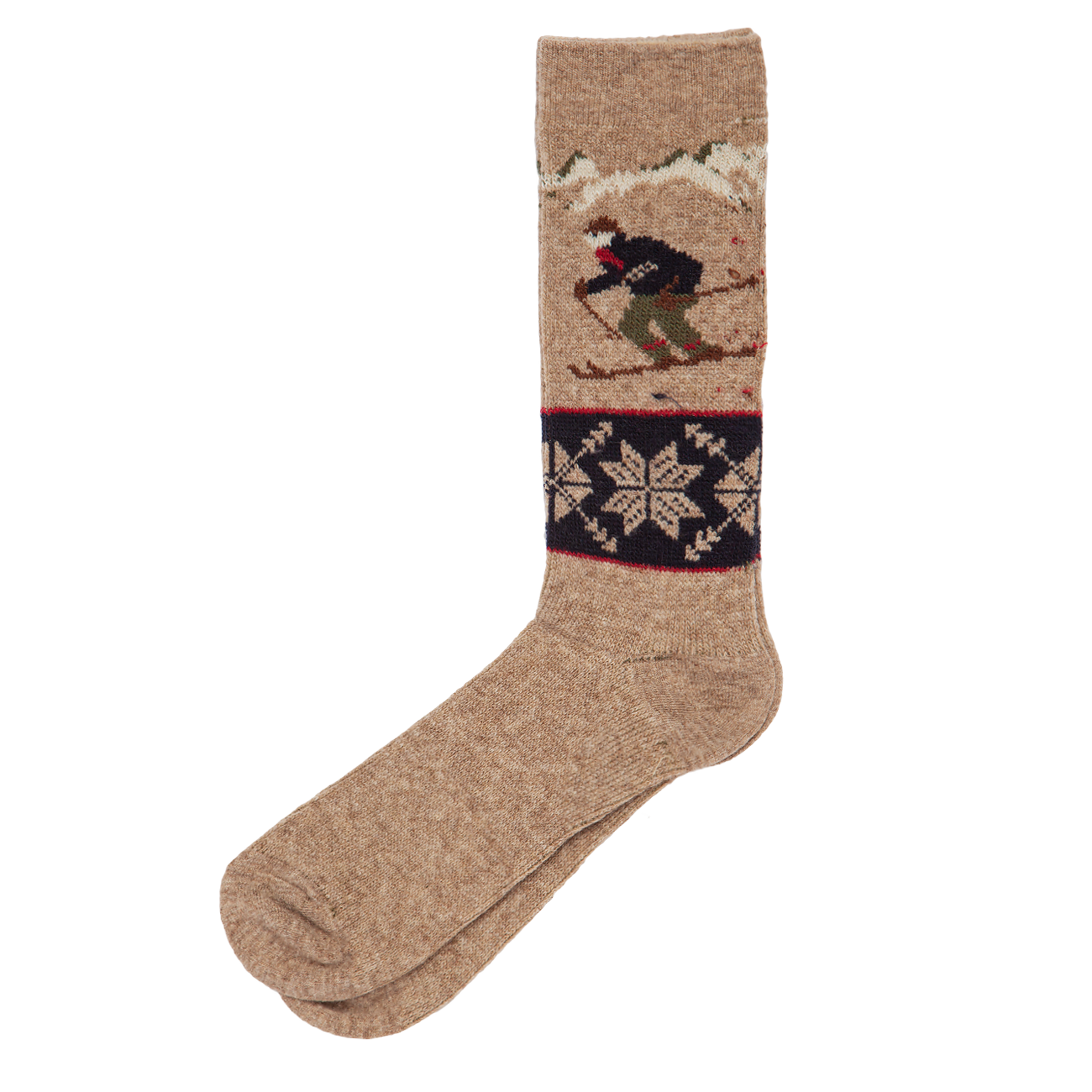 Wool Blend Skier Sock - Brown