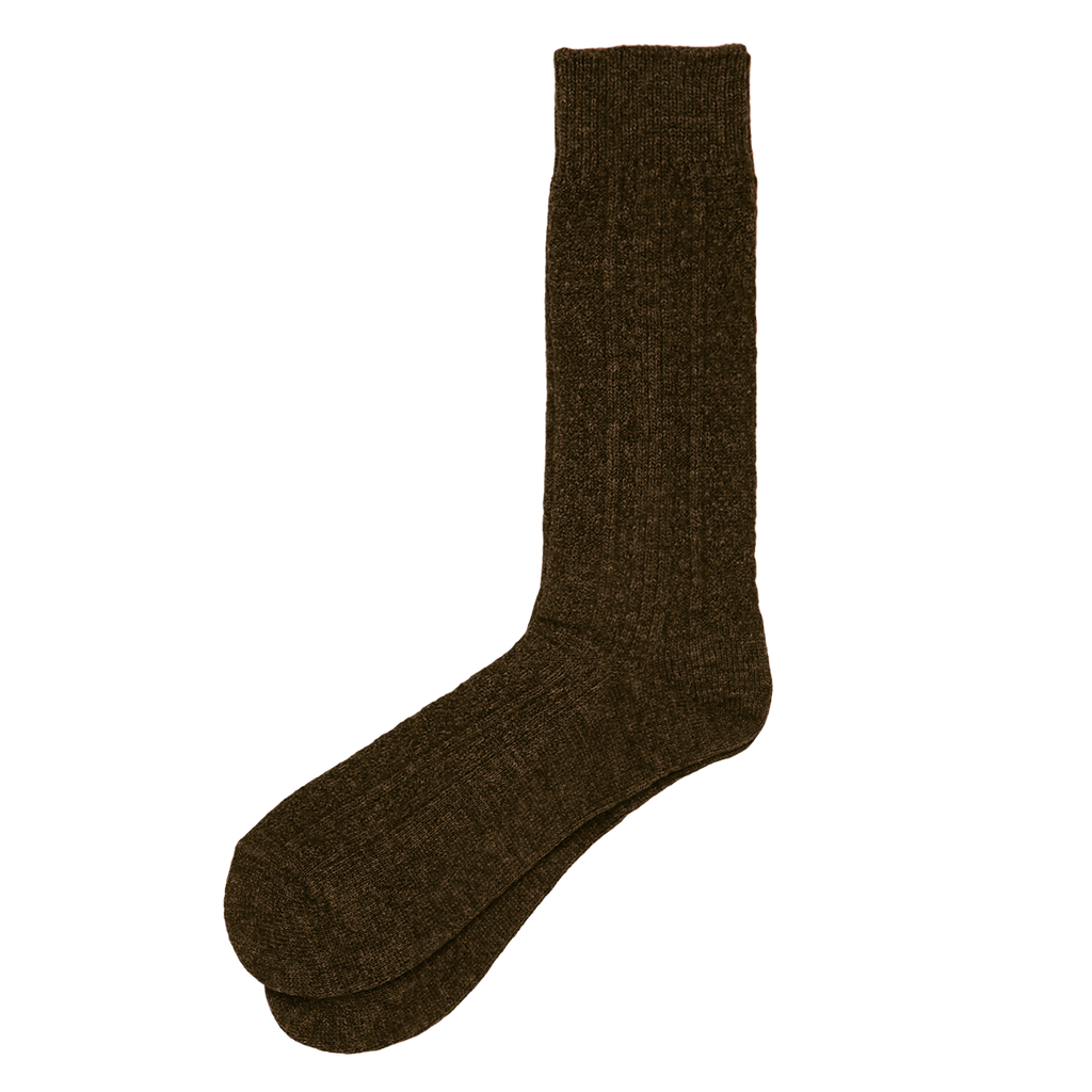 Cashmere Cable Knit Sock - Olive