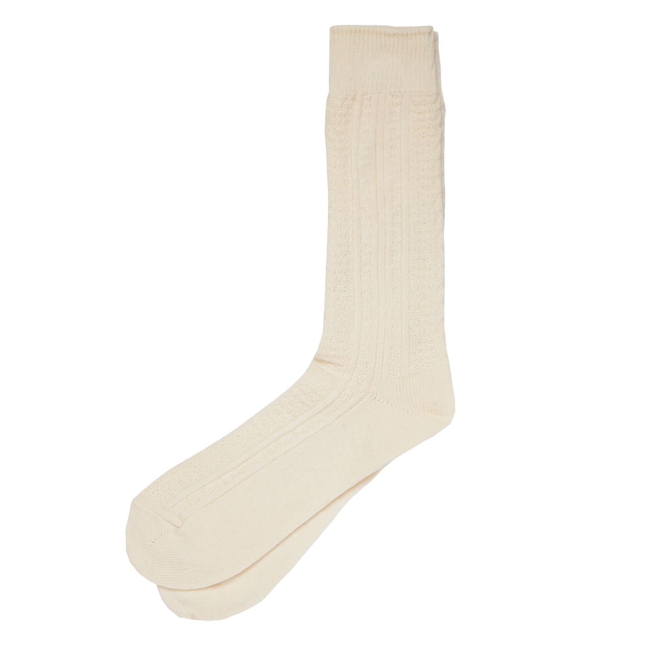 Cashmere Cable Knit Sock - Off White