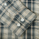 Indigo Seersucker Plaid Shirt - Beige / Indigo
