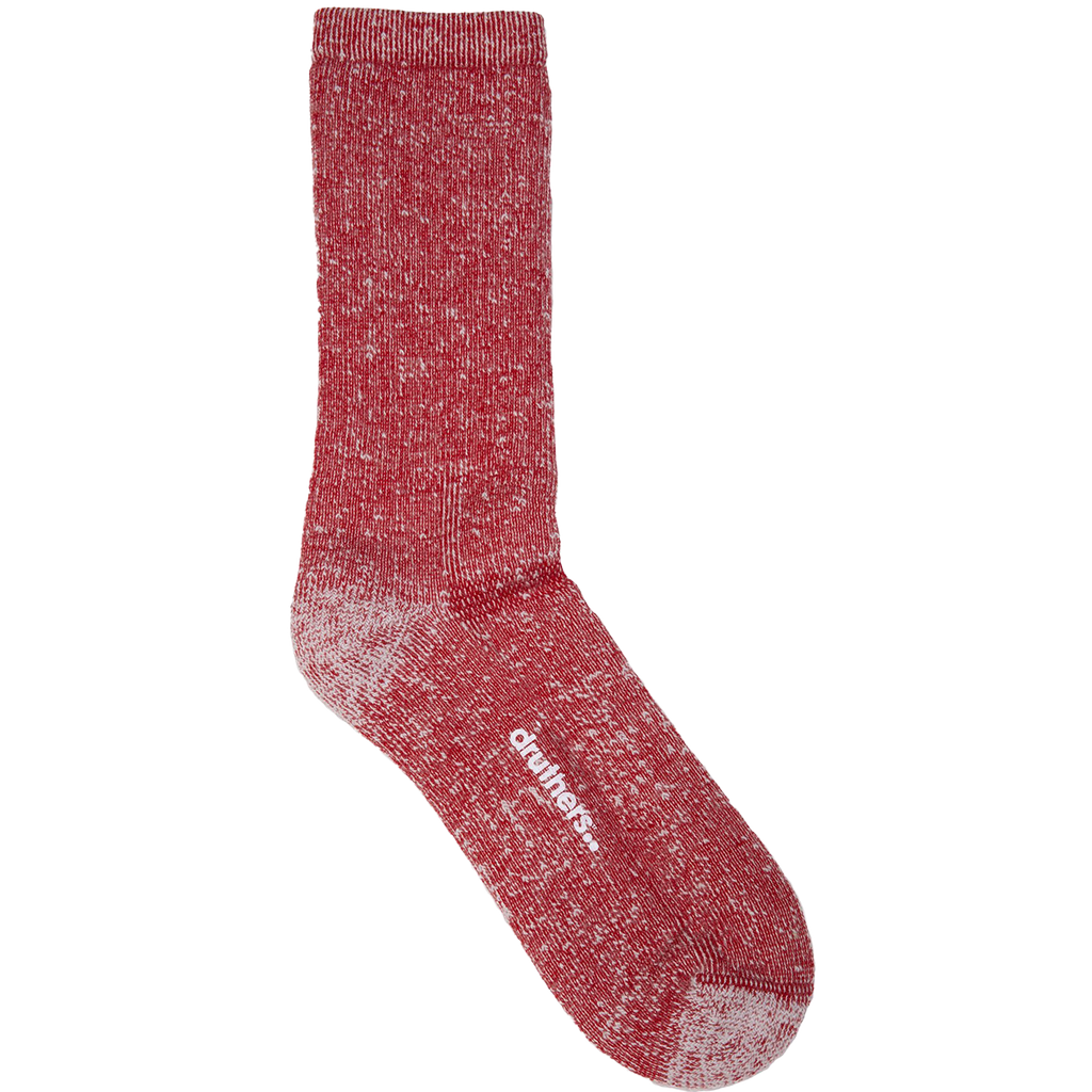 Merino Wool Loop Terry House Socks  - Red