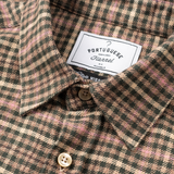 Twill Gingham Flannel - Green / Pink