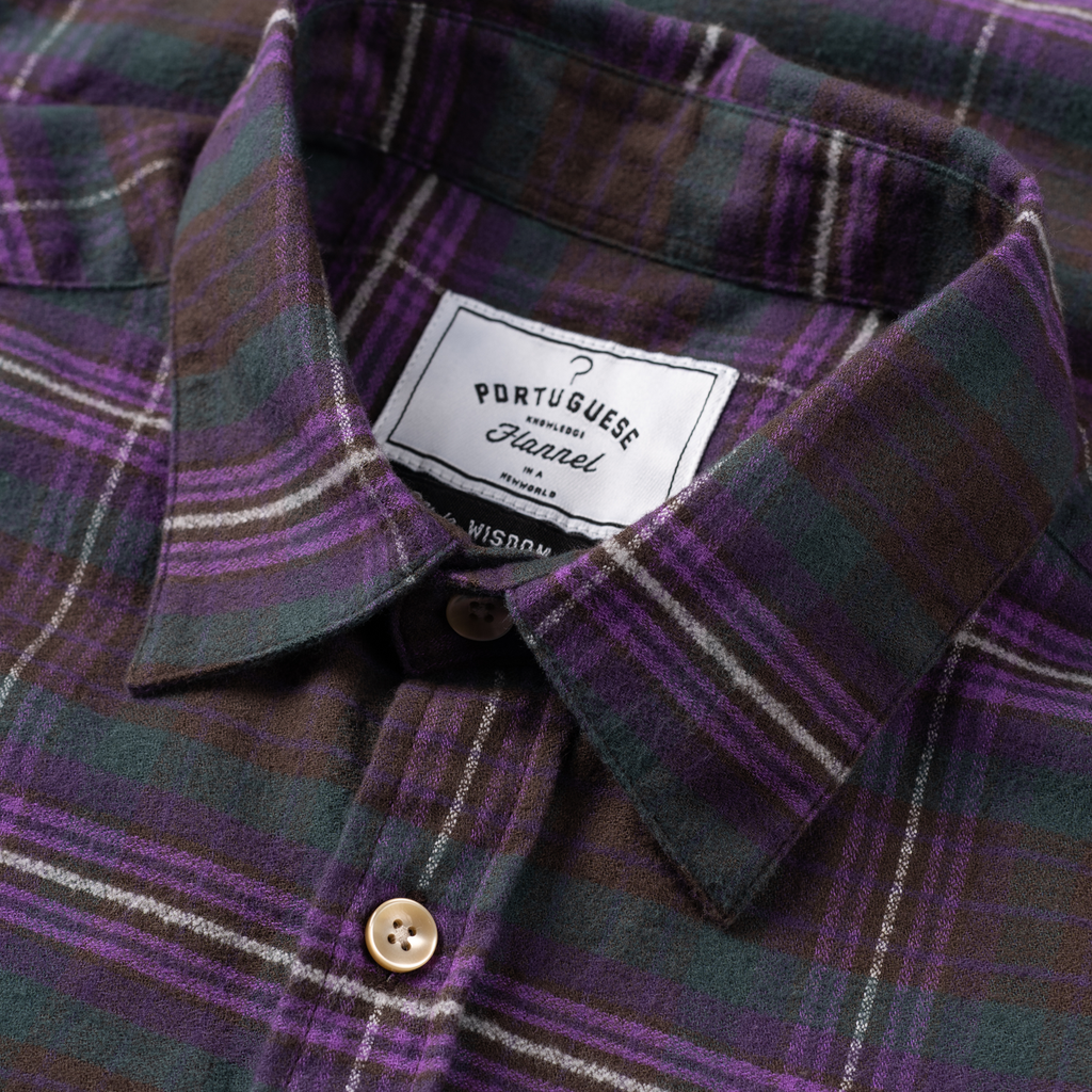 Crepe Flannel - Purple Check Plaid