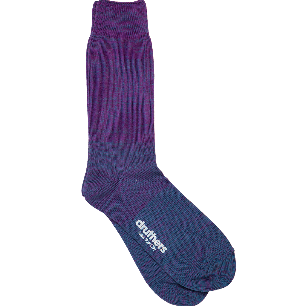 Organic Cotton Gradient Crew Sock  - Purple / Navy