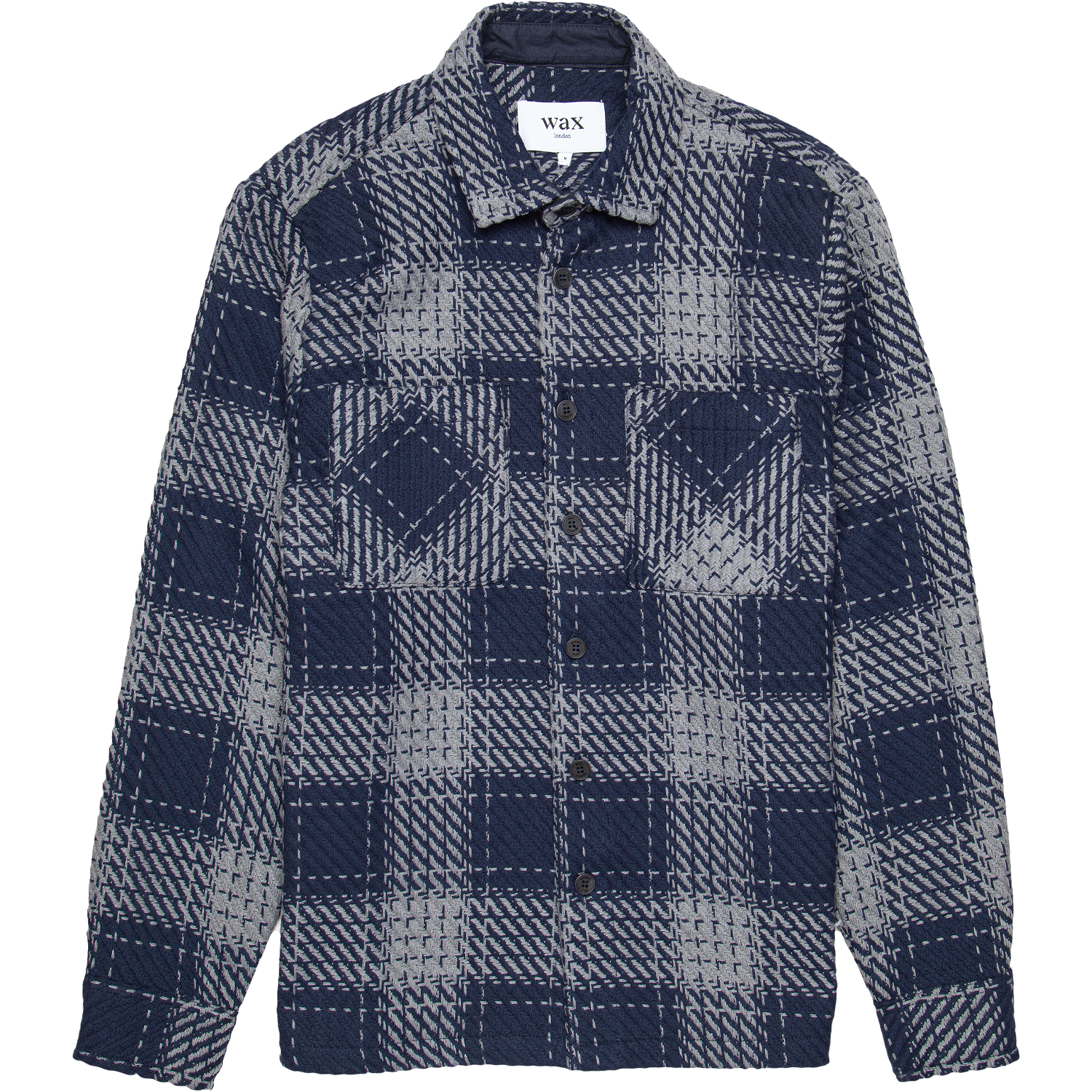 Whiting Overshirt - Navy / Grey Plaid